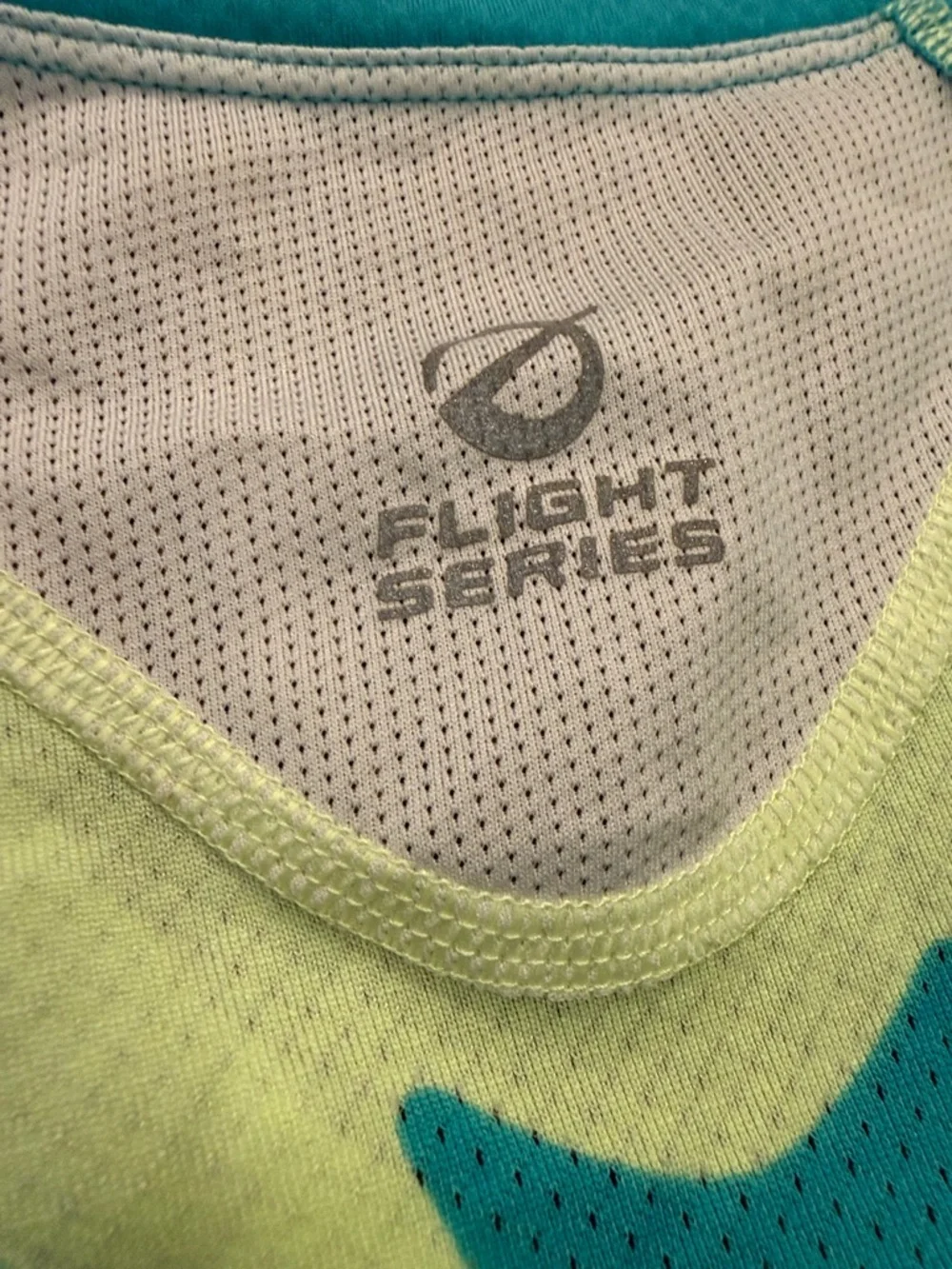 The North Face Turquoise Performance Tee with White & Neon Yellow Accents - Picture 3 of 6
